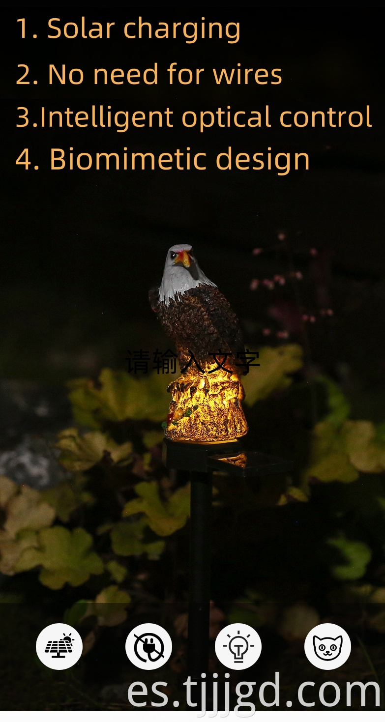 Solar Resin Eagle Ground Light